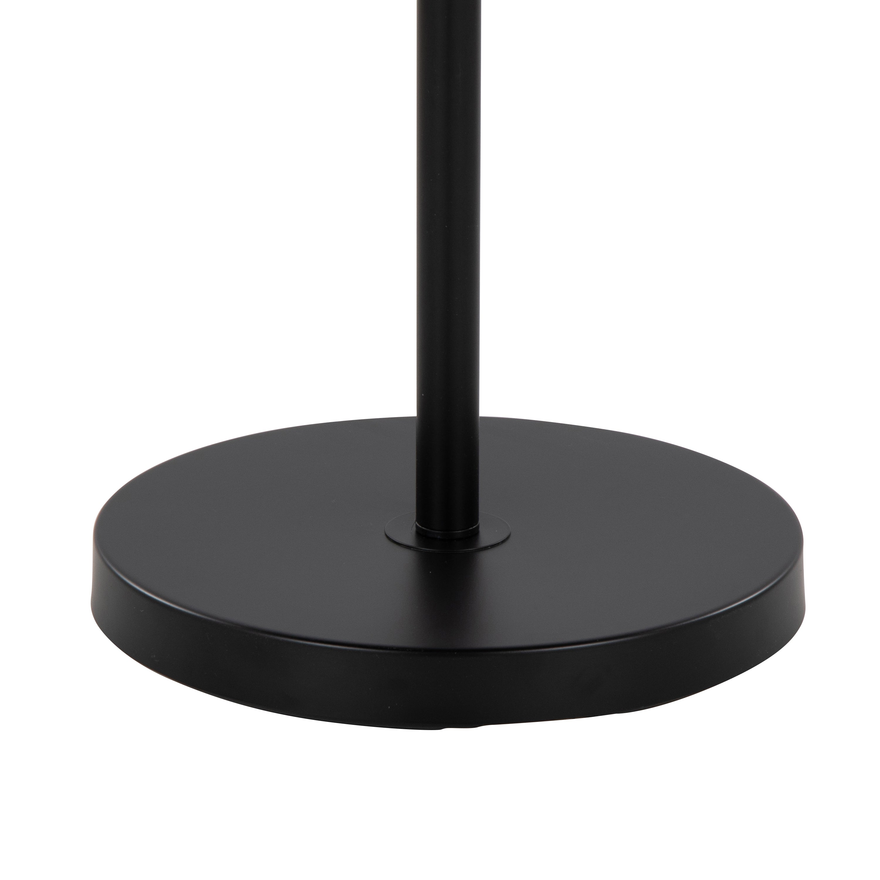 64" Contemporary Floor Lamp in Black Metal with Beige Linen Shade