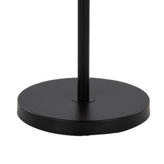 64" Contemporary Floor Lamp in Black Metal with Beige Linen Shade