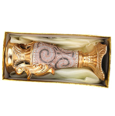 9.50"H Ambrose Chrome Plated Crystal Embellished Ceramic Vase