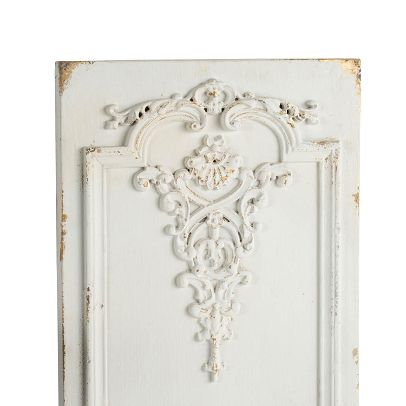 Set of 2 Large Wooden Rectangle Hanging Panels with Distressed White Finish, 15.5" x 36"