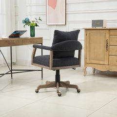 Chair Office Chair Adjustable Swivel Chair Fabric Seat Home Study Chair - Black