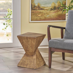 Modern Hourglass Side Table - Natural