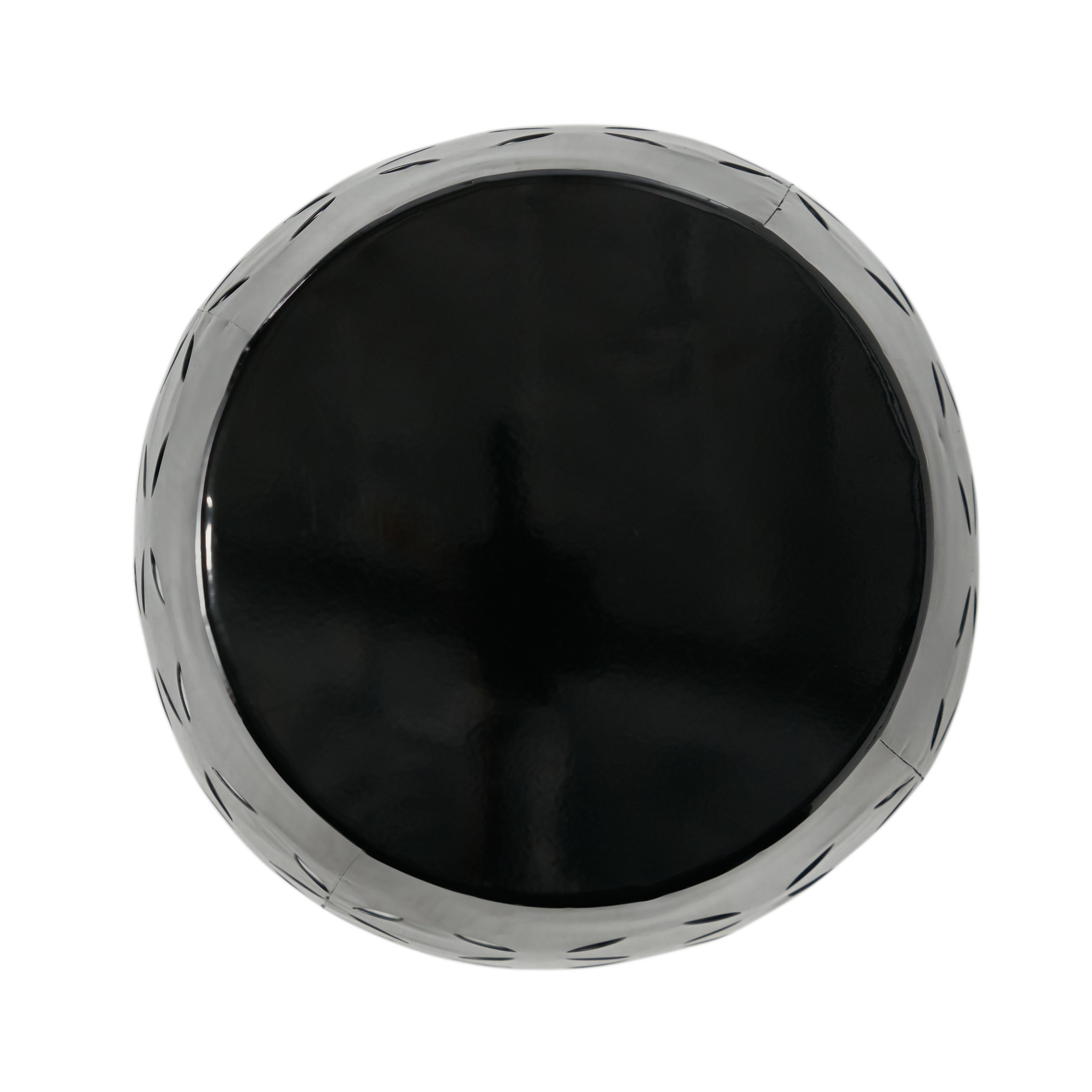 Barrel Shape Metal Side Table - Black