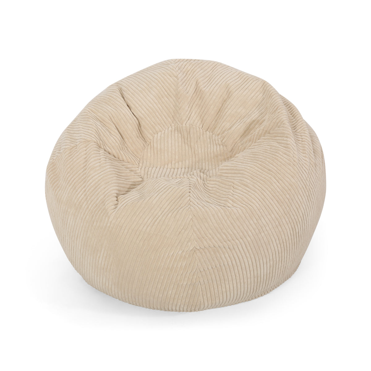 Modern Corduroy 3 Foot Beanbag - Ivory