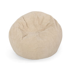 Modern Corduroy 3 Foot Beanbag - Ivory