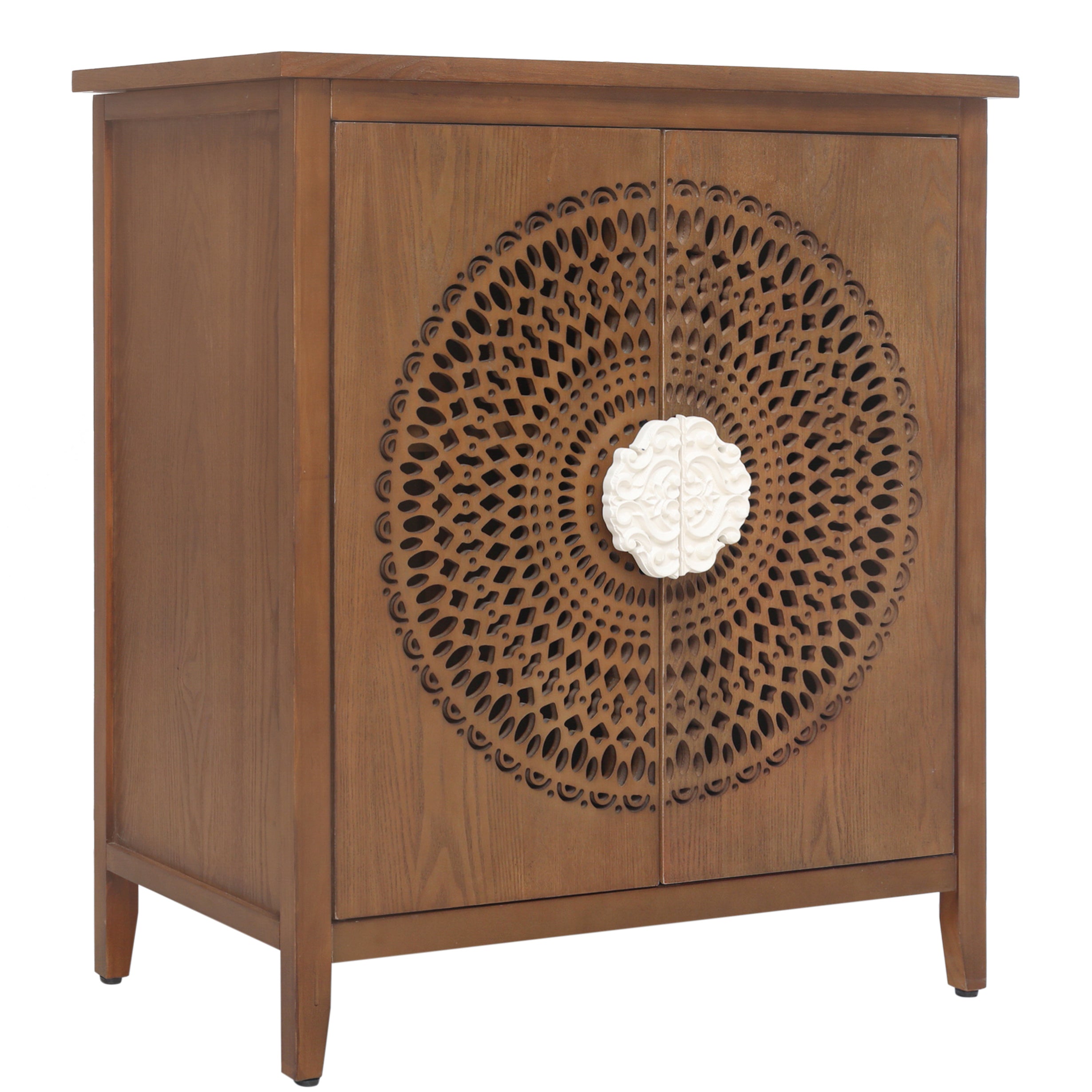 Antique Style 2 Door Cabinet - Walnut