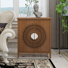Antique Style 2 Door Cabinet - Walnut