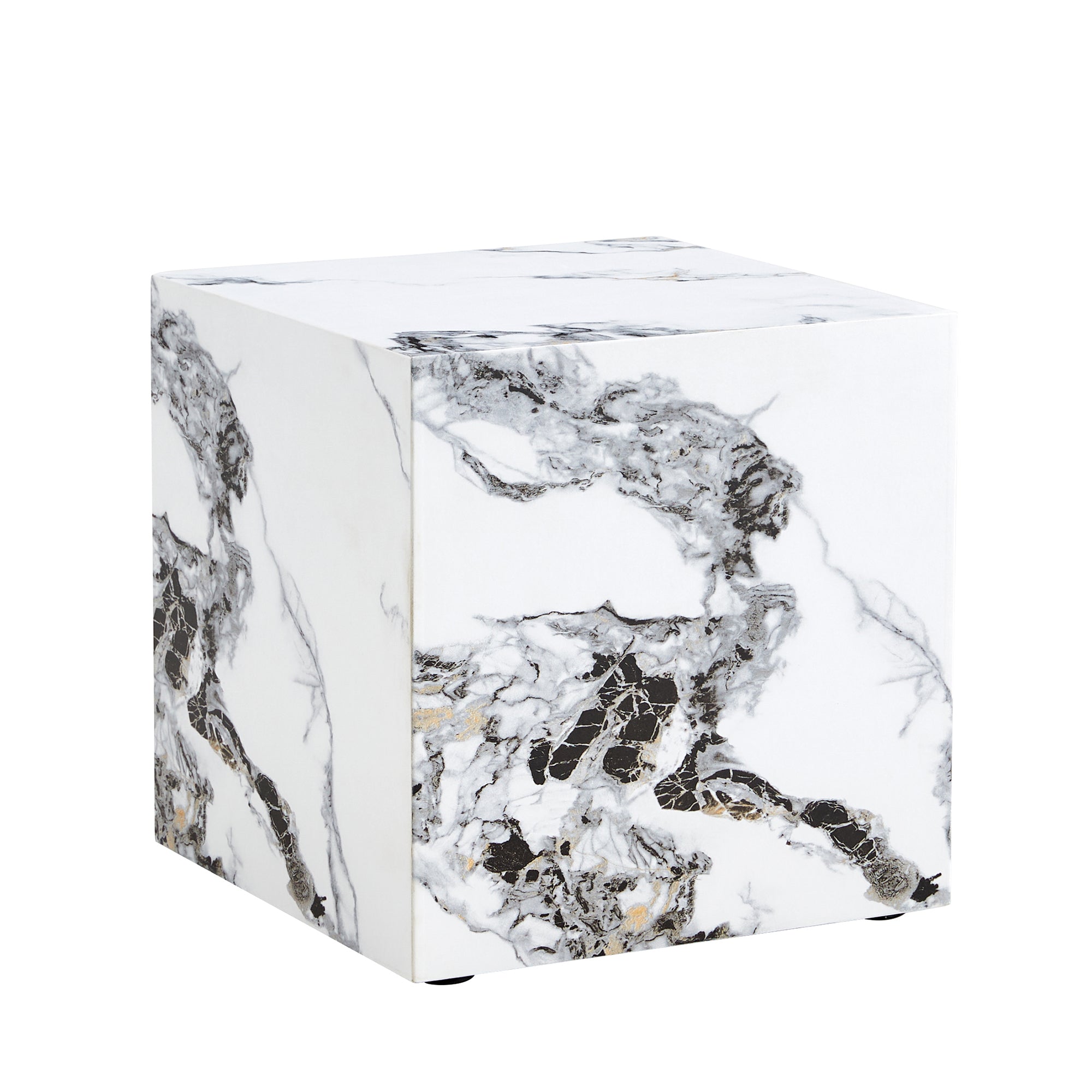 Modern Cube Design Side Table - White