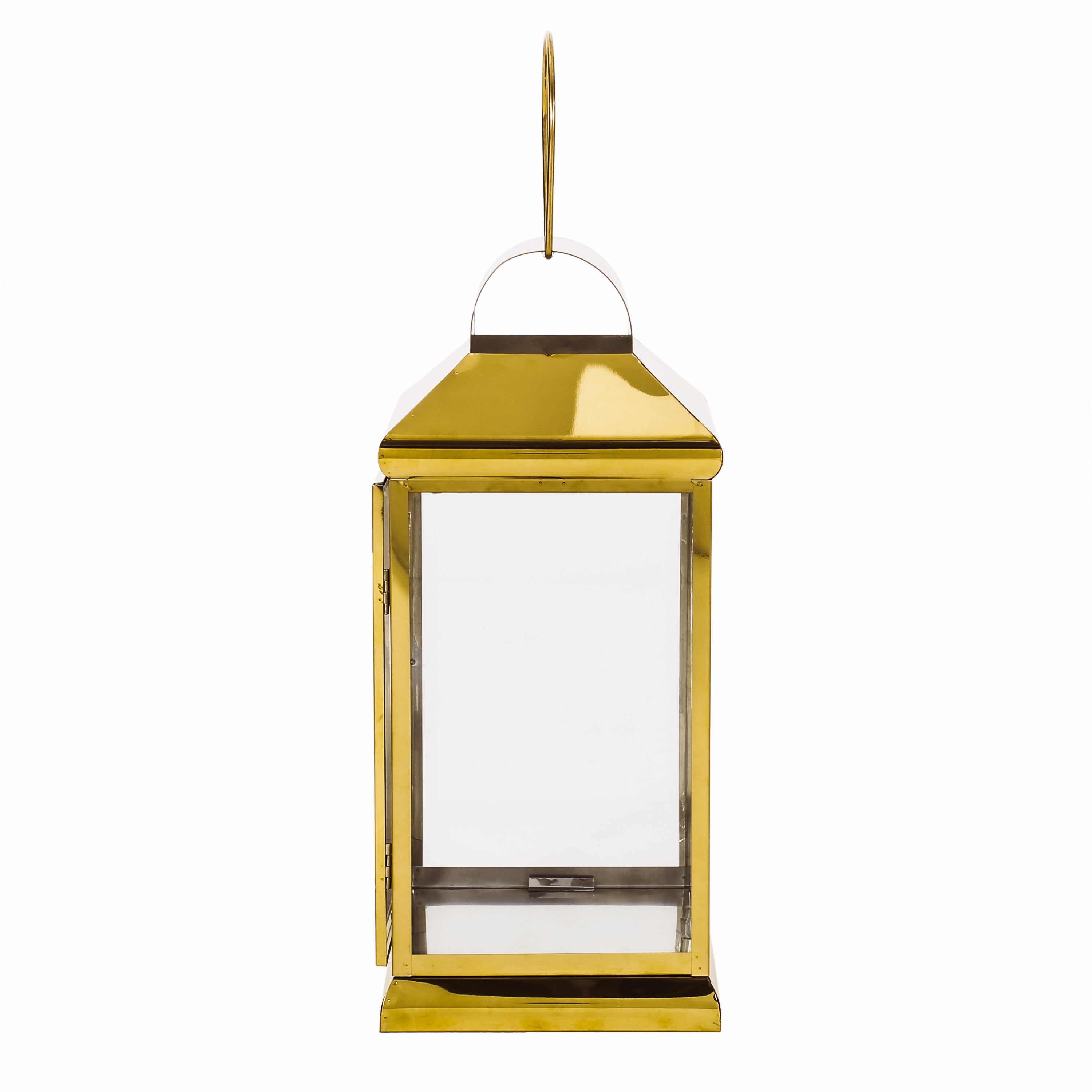 Elegant Stainless Steel Lantern Gold 16"H