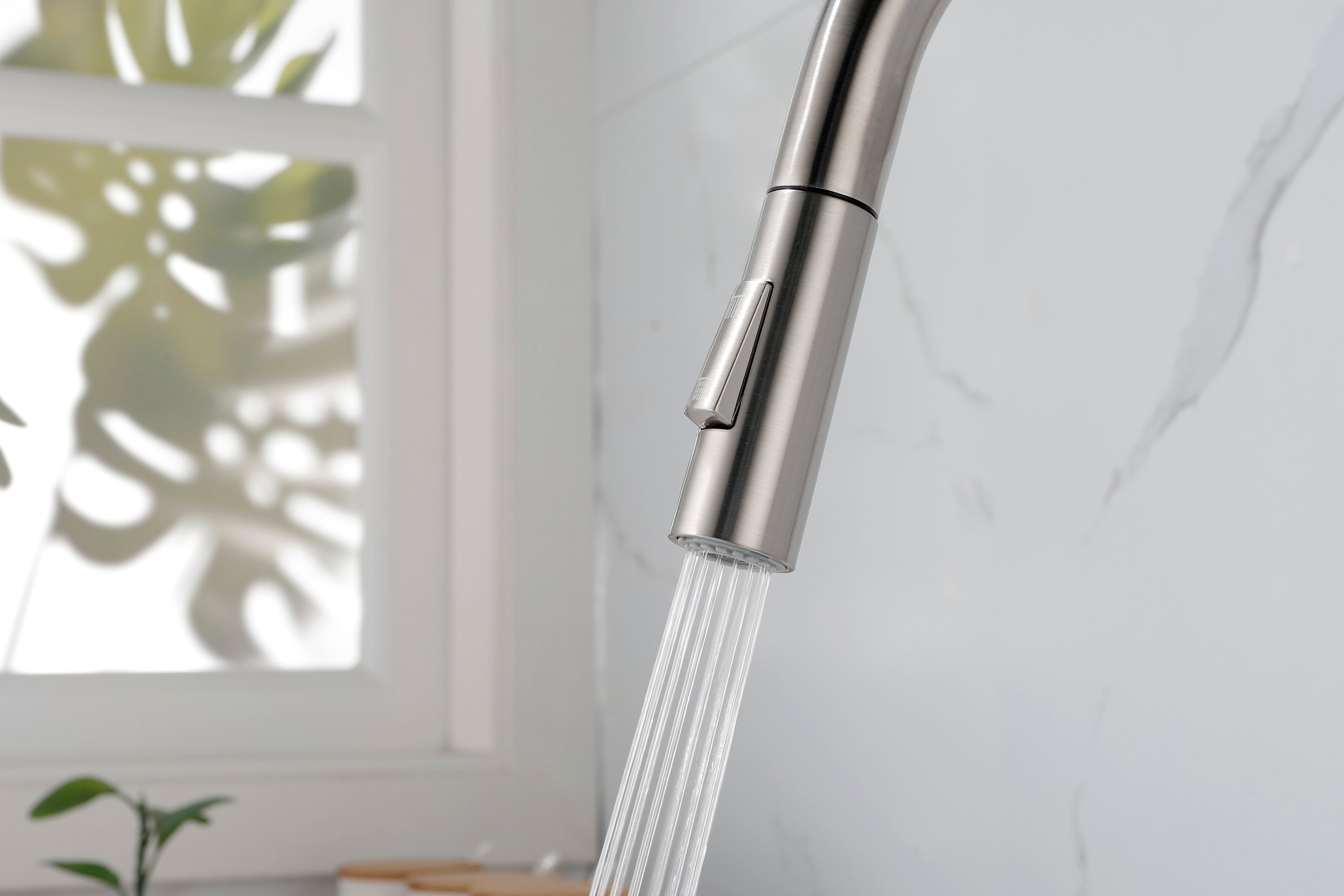 Kitchen Faucet with Pull Down Sprayer - Brushed Nickel