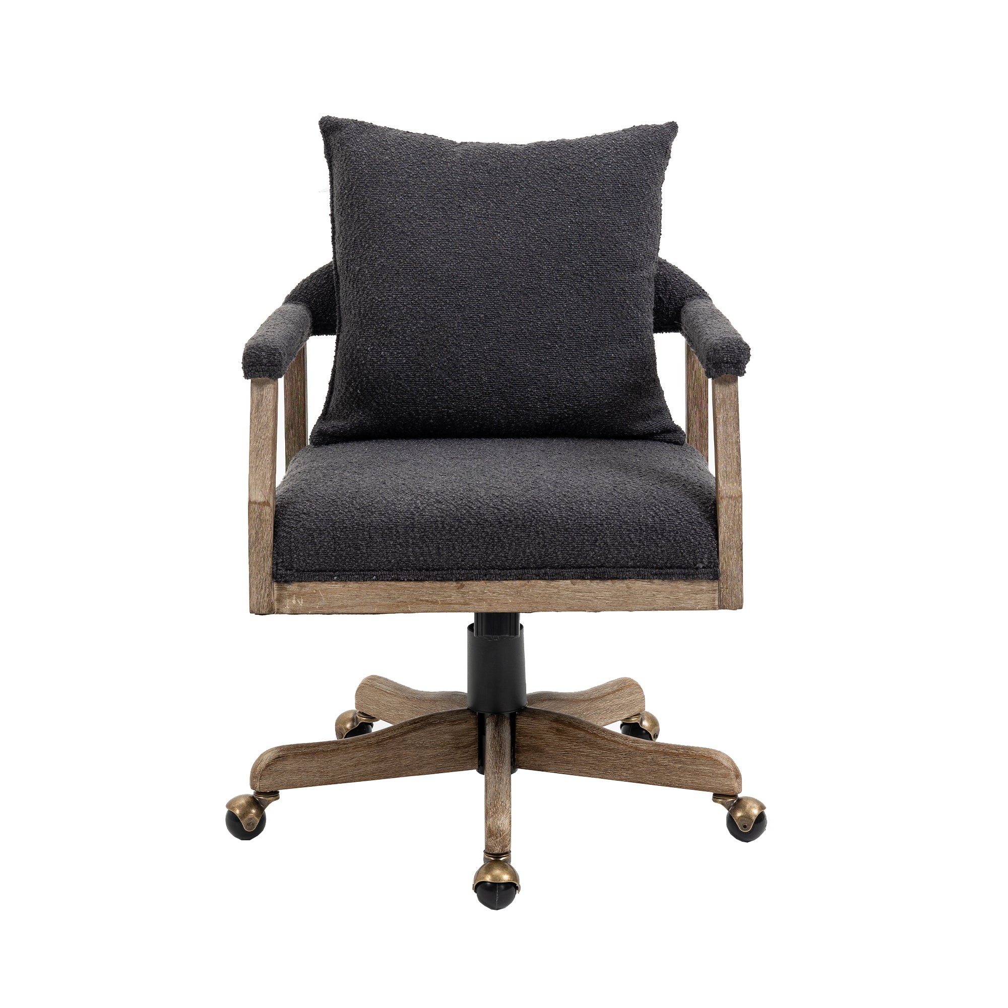 Chair Office Chair Adjustable Swivel Chair Fabric Seat Home Study Chair - Black