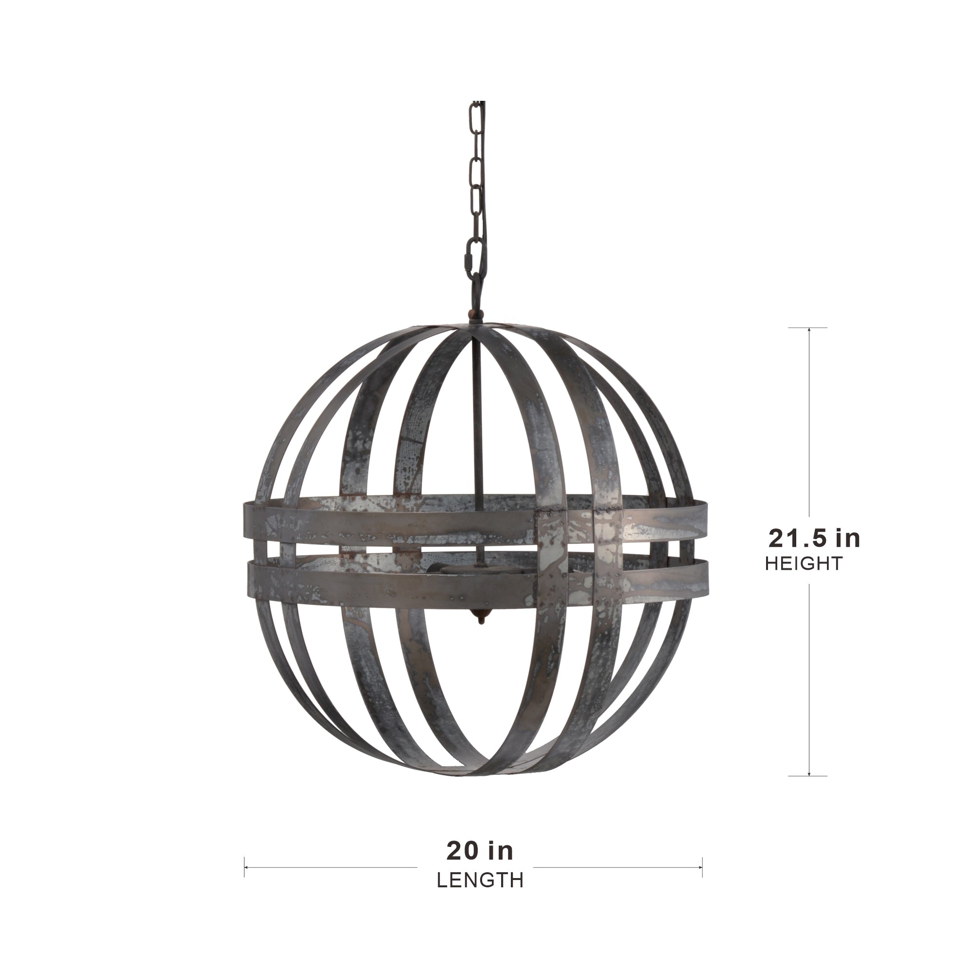 Urban 4-Light Galvanized Chandelier - Grey