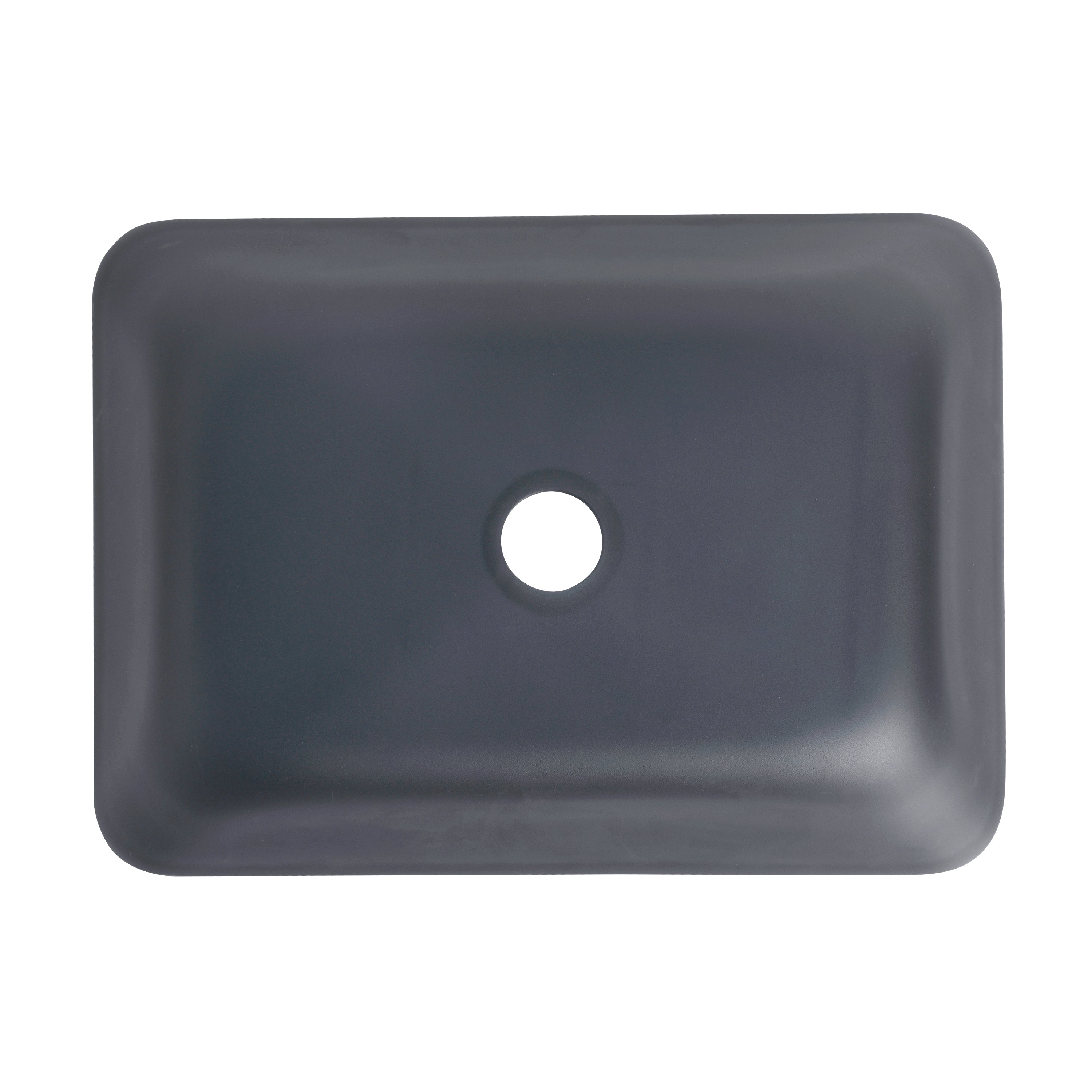 Tempered Glass Matte Bathroom Vessel Sink, Rectangle Bathroom Basin Matt Grey