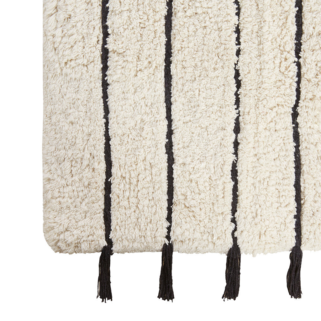 Stripe Tassel Cotton Tufted Rug