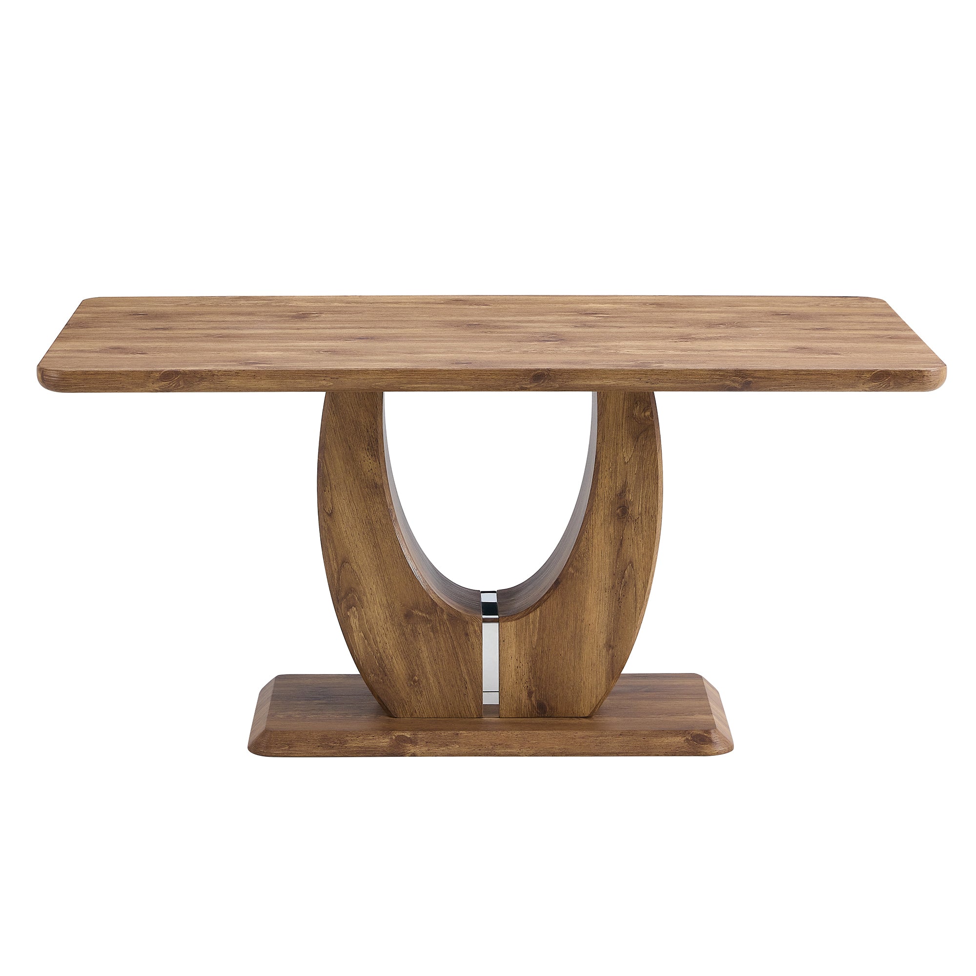Set of 1 Dining Table and 4 Chairs - MDF rectangular - Brown