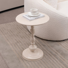 Vintage Metal Coffee Table End Table, Round Side Table for Sofa Bedside Nightstand, Accent Table Decorative Small Space Living Room Bedroom