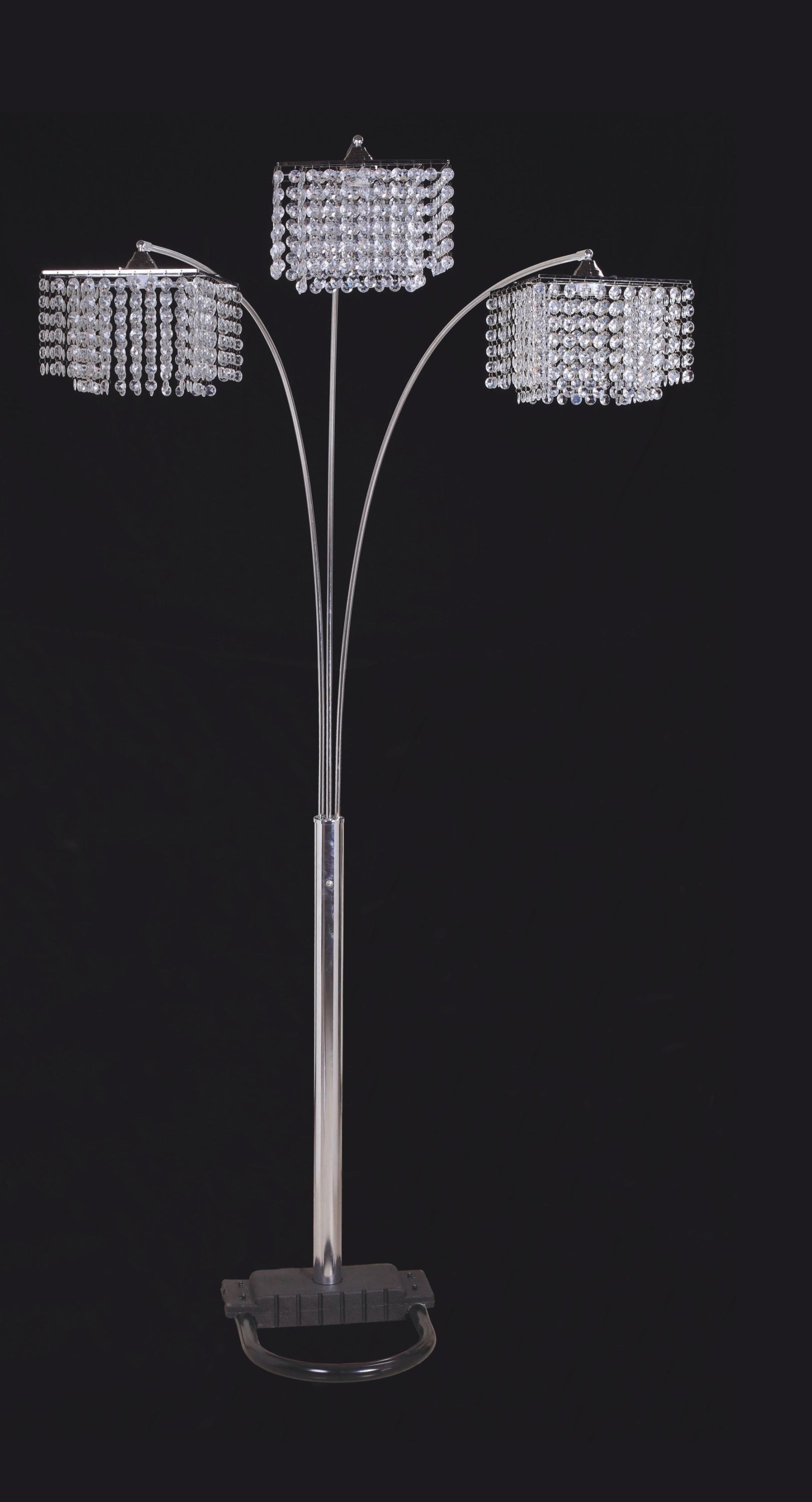84"H 3-Shade Crystal inpired Arch Floor Lamp