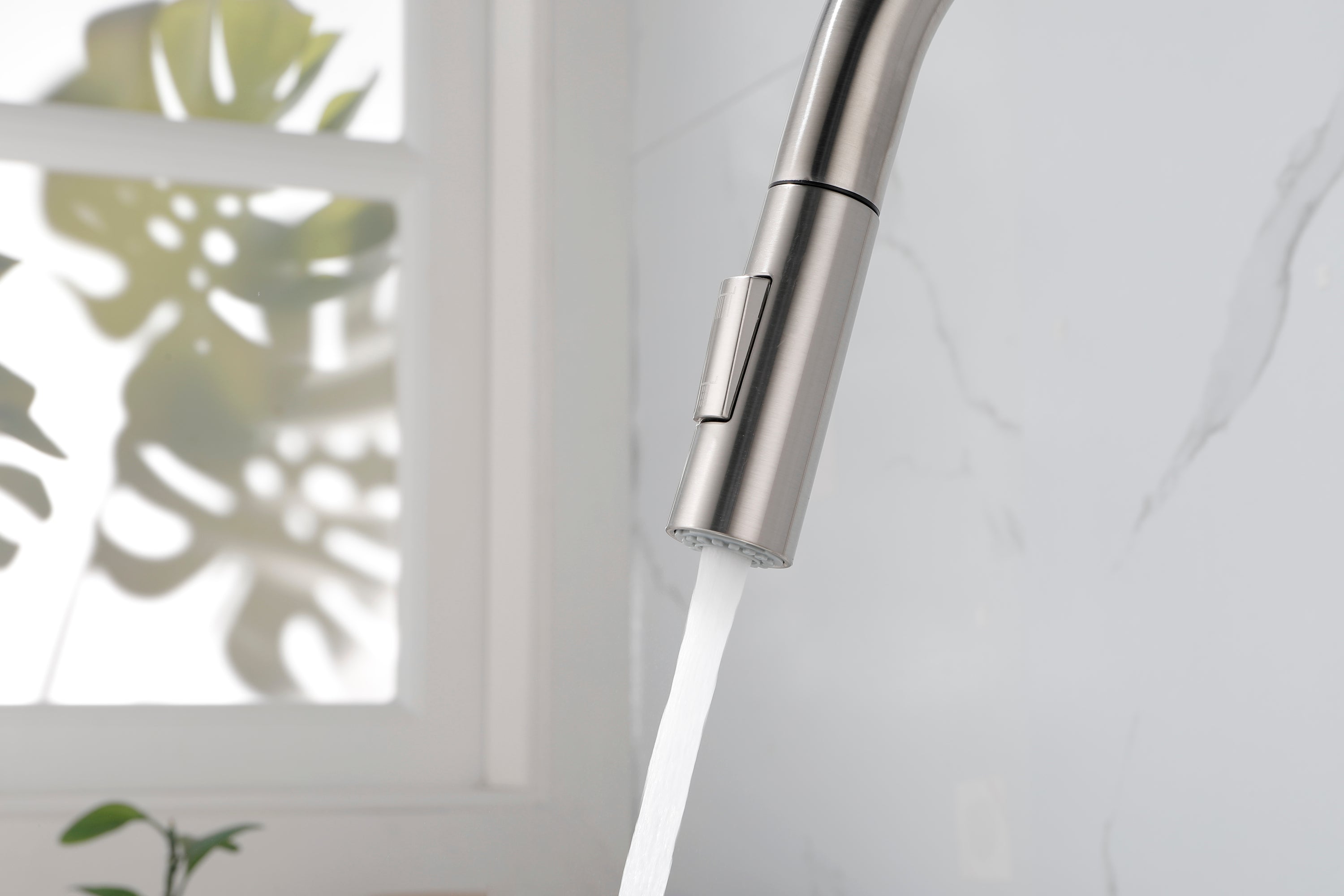 Kitchen Faucet with Pull Down Sprayer - Brushed Nickel