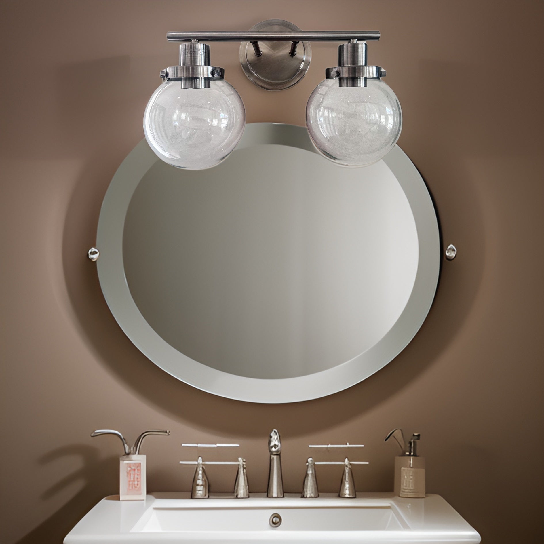 Bathroom Vanity Light Fixtures, 2-Light Black Wall Sconce Lighting Wall Lamp with Clear Glass Shade, Vintage Wall Mounted Lights Bathroom Lights