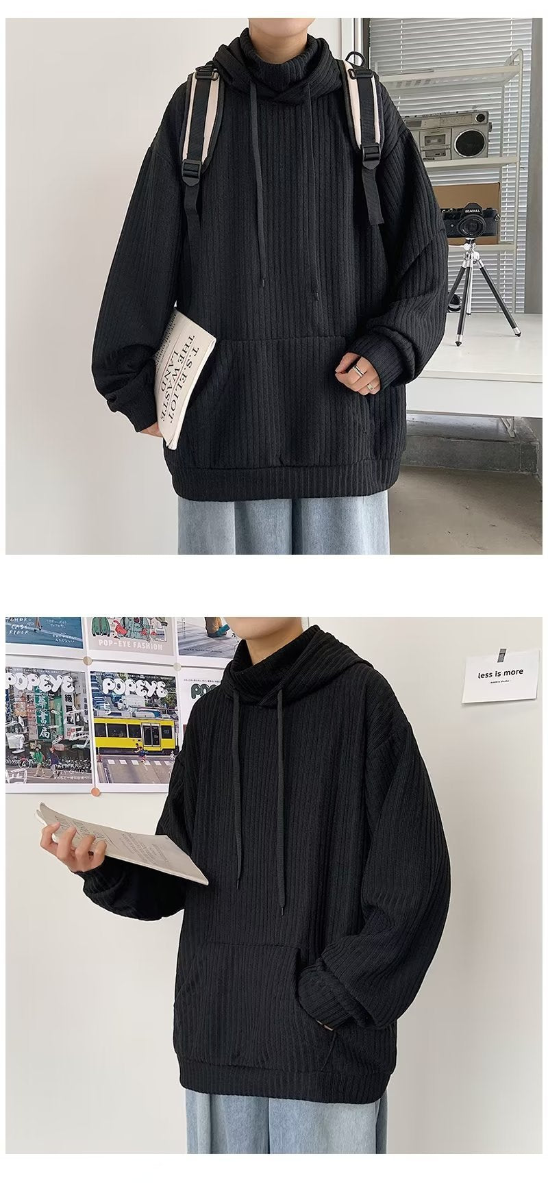 American Turtleneck Hooded Sweater Men