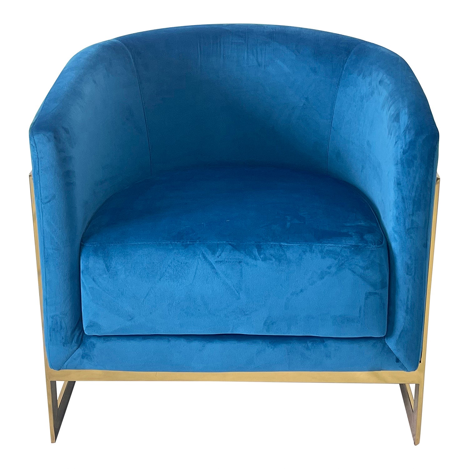Elegant Blue and Gold Sofa Chair