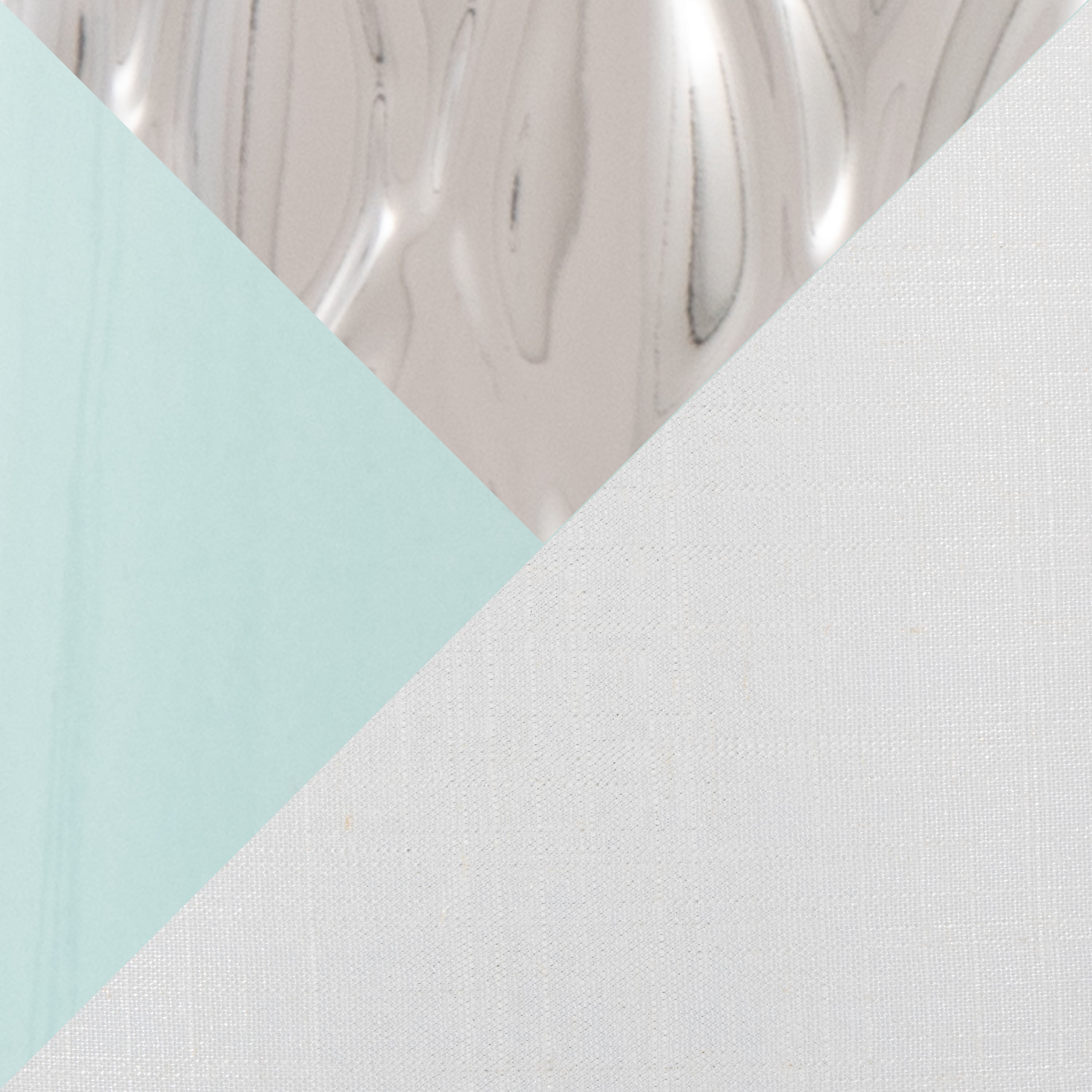 22" Contemporary Table Lamp with Tiffany Blue & Silver Ceramic Body and White Shade