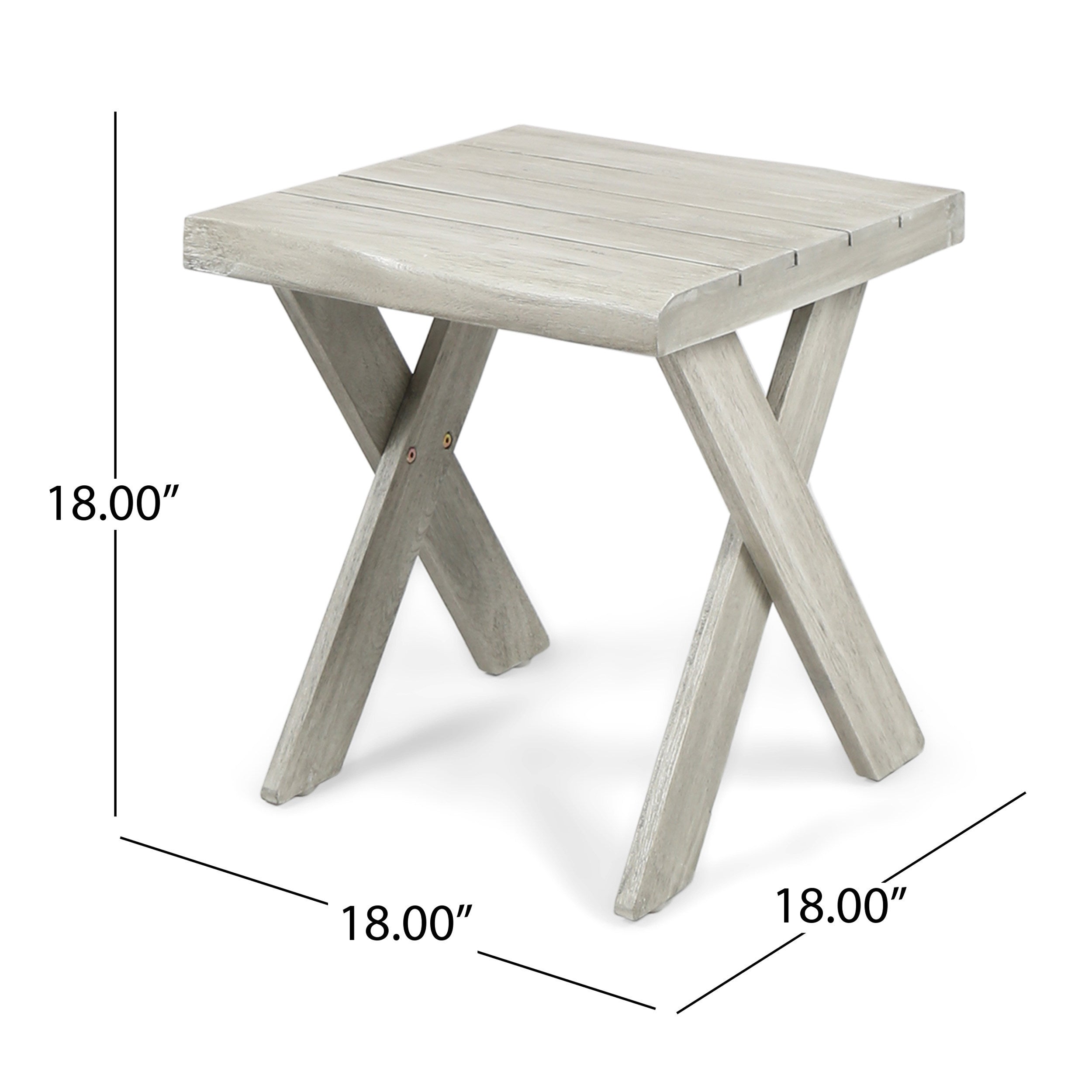 Rustic Tray Side Table - Light Grey