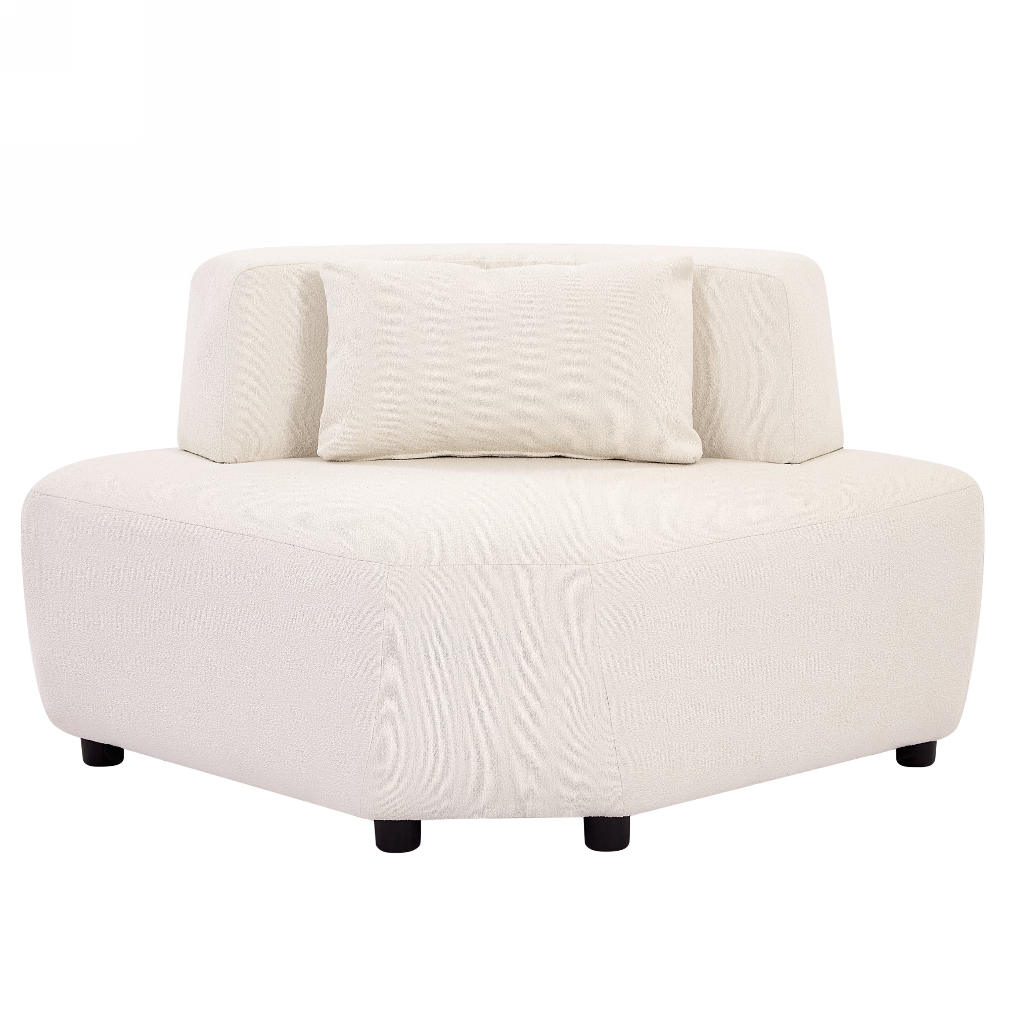 Contemporary 3-piece Sectional Sofa Free Convertible sofa with Four Removable Pillows - Beige