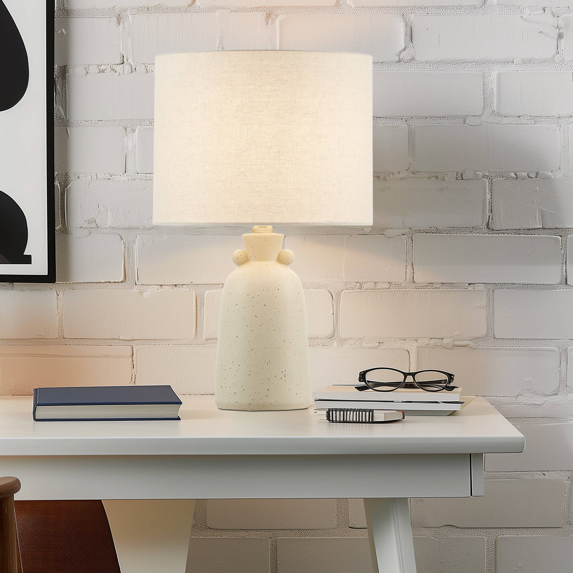 16" Ceramic Table Lamp - Cream