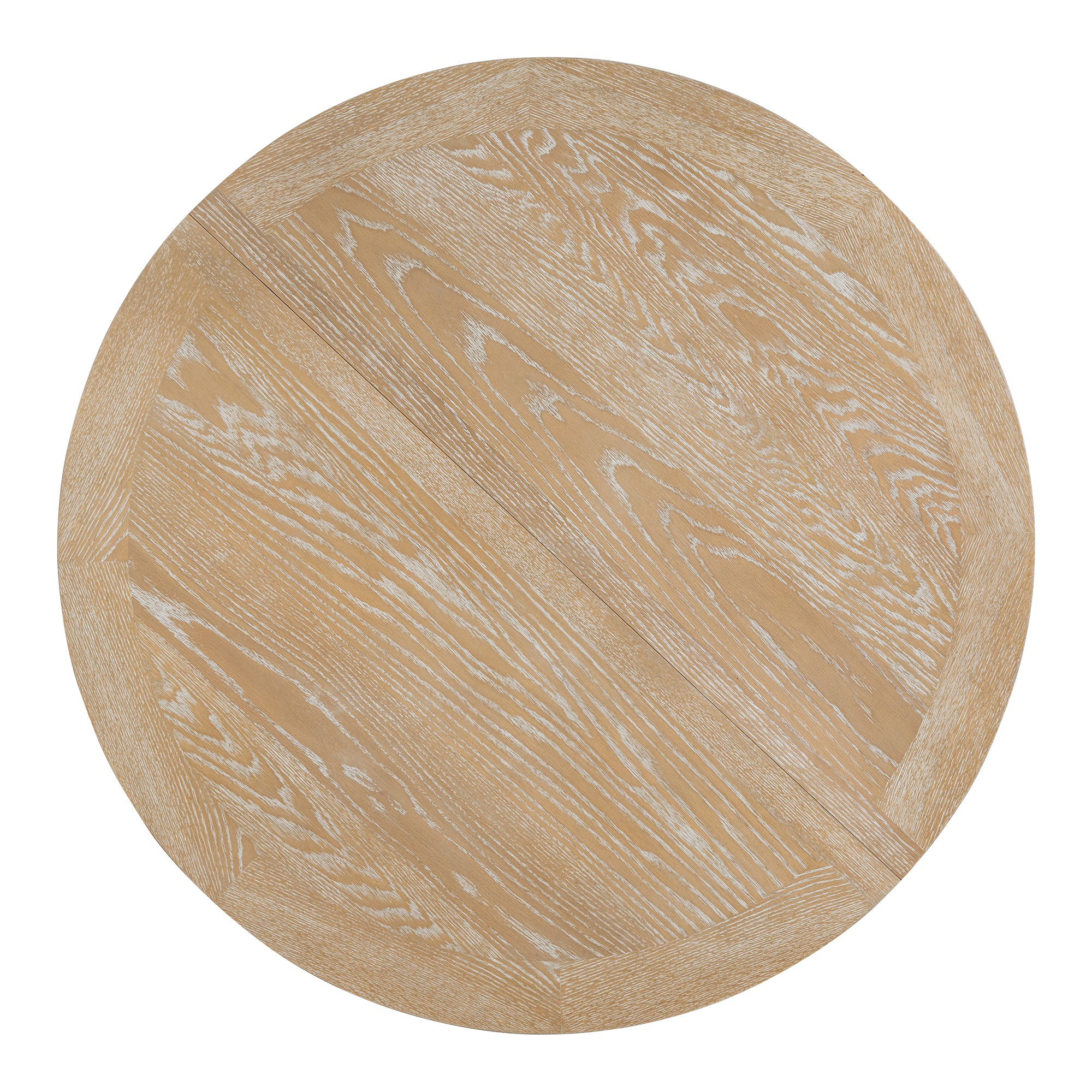 5-Piece Dining Set Extendable Round Table and 4 Chairs Farmhouse Dining Set - Natural Wood Wash
