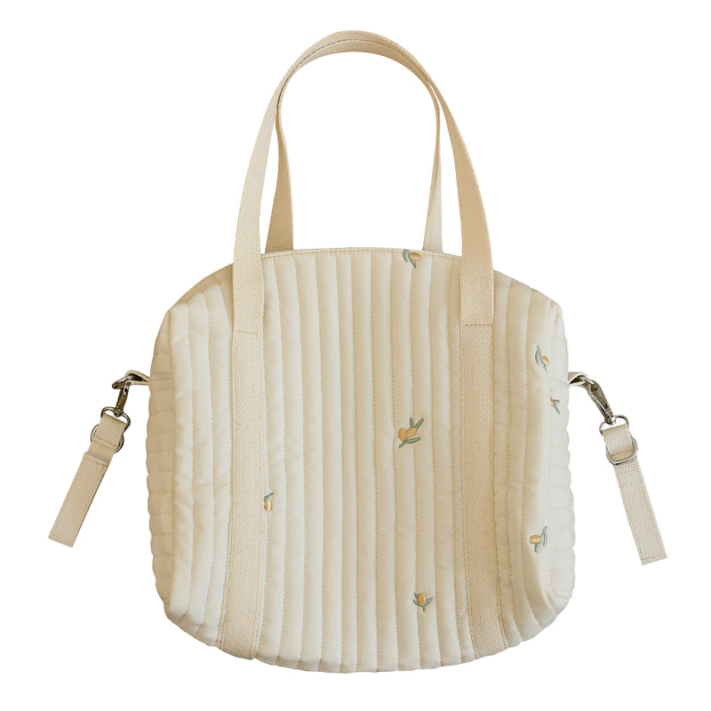 Quilted Cotton Baby Diaper Bag, Stroller Bag, Adjustable Straps