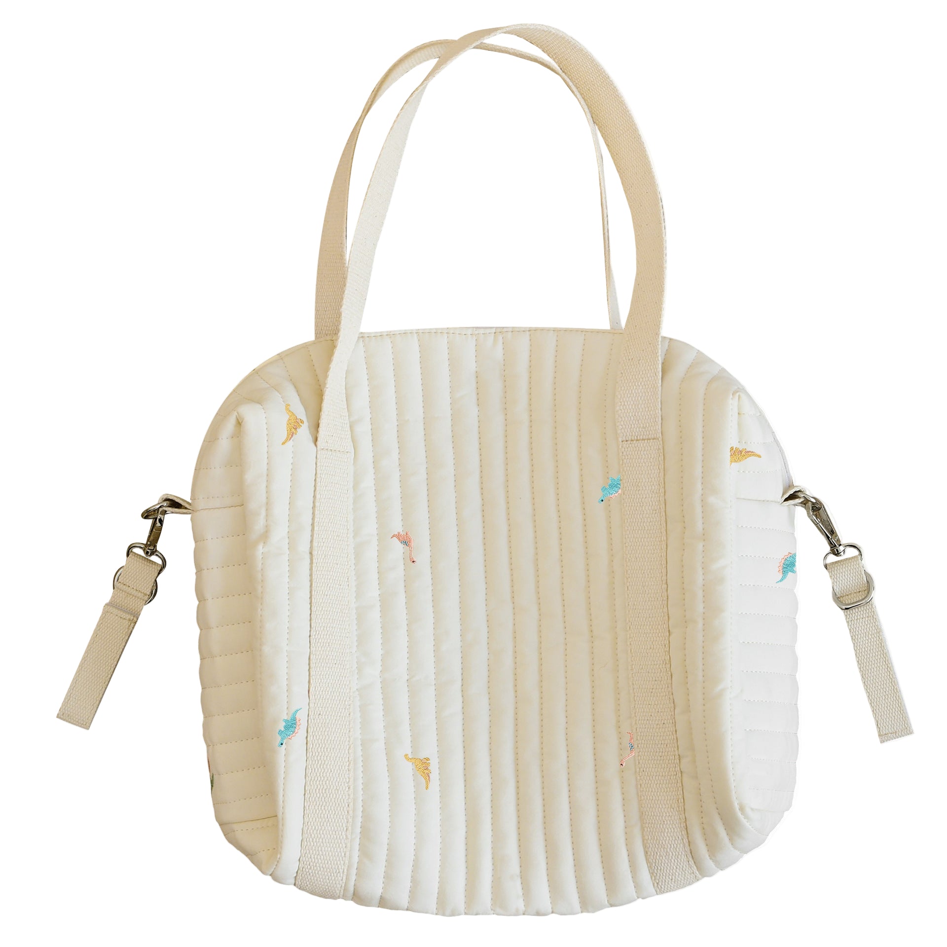 Quilted Cotton Baby Diaper Bag, Stroller Bag, Adjustable Straps