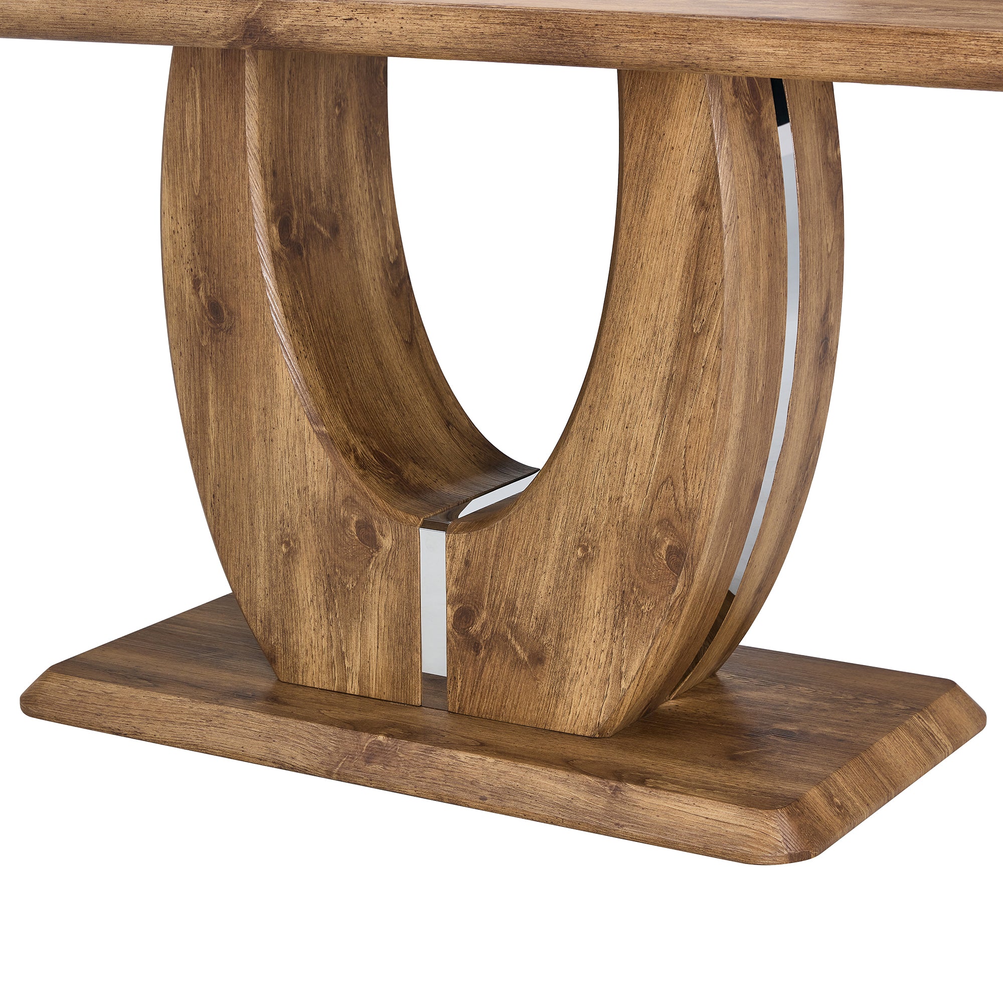 Set of 1 Dining Table and 4 Chairs - MDF rectangular - Brown