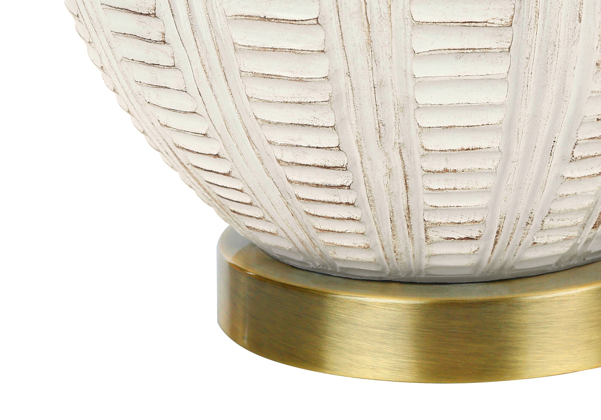 Table Lamp 21"H, Ivory / Cream Shade, Cream Resin, Transitional