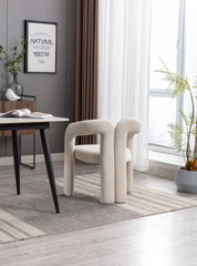 Contemporary Designed  Fabric Upholstered Accent/Dining Chair /Barrel Side Chairs Kitchen Armchair (Set of 2)