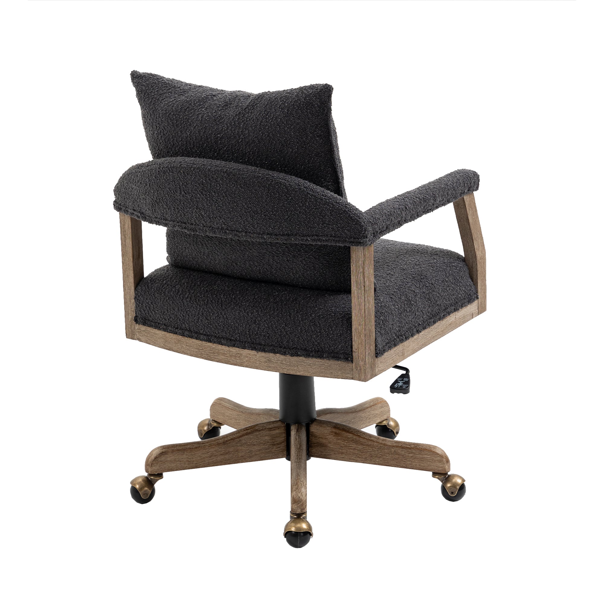 Chair Office Chair Adjustable Swivel Chair Fabric Seat Home Study Chair - Black