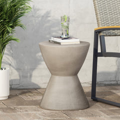 Modern Hourglass Side Table - Light Grey