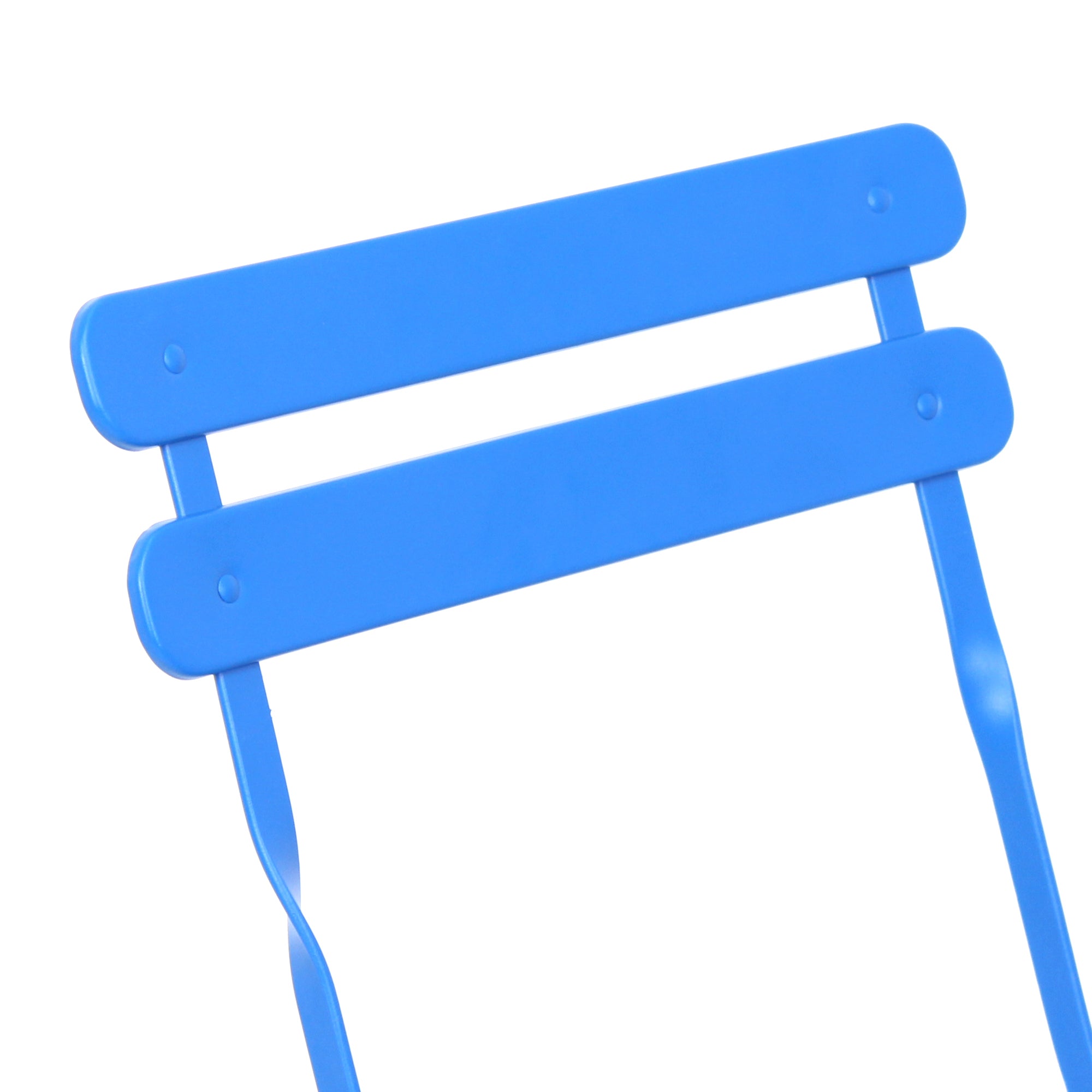 3 Pieces Patio Bistro Balcony Metail Chair Table Set-Blue