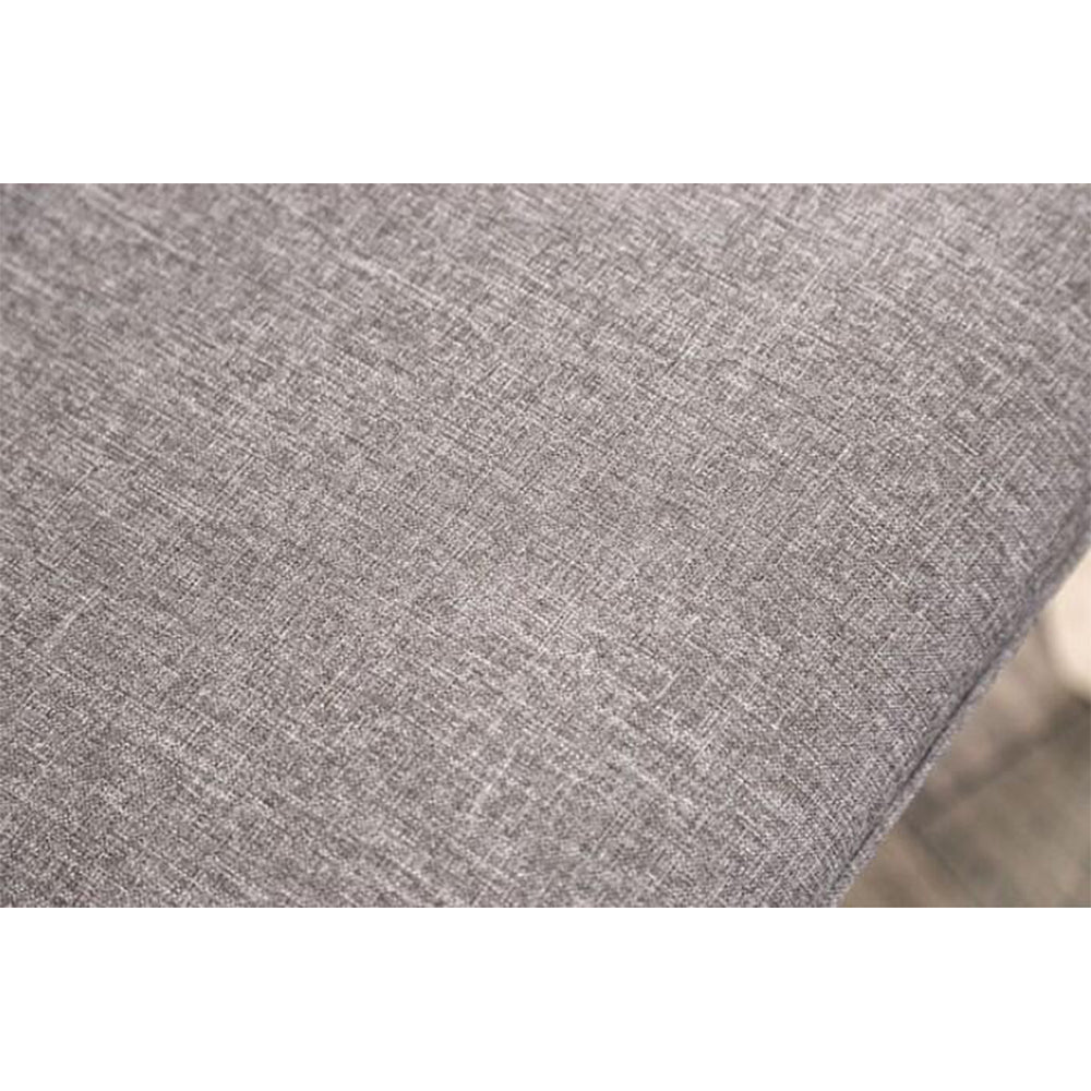 Set of 2 Padded Gray Fabric Dining Chairs in Antique White Finish