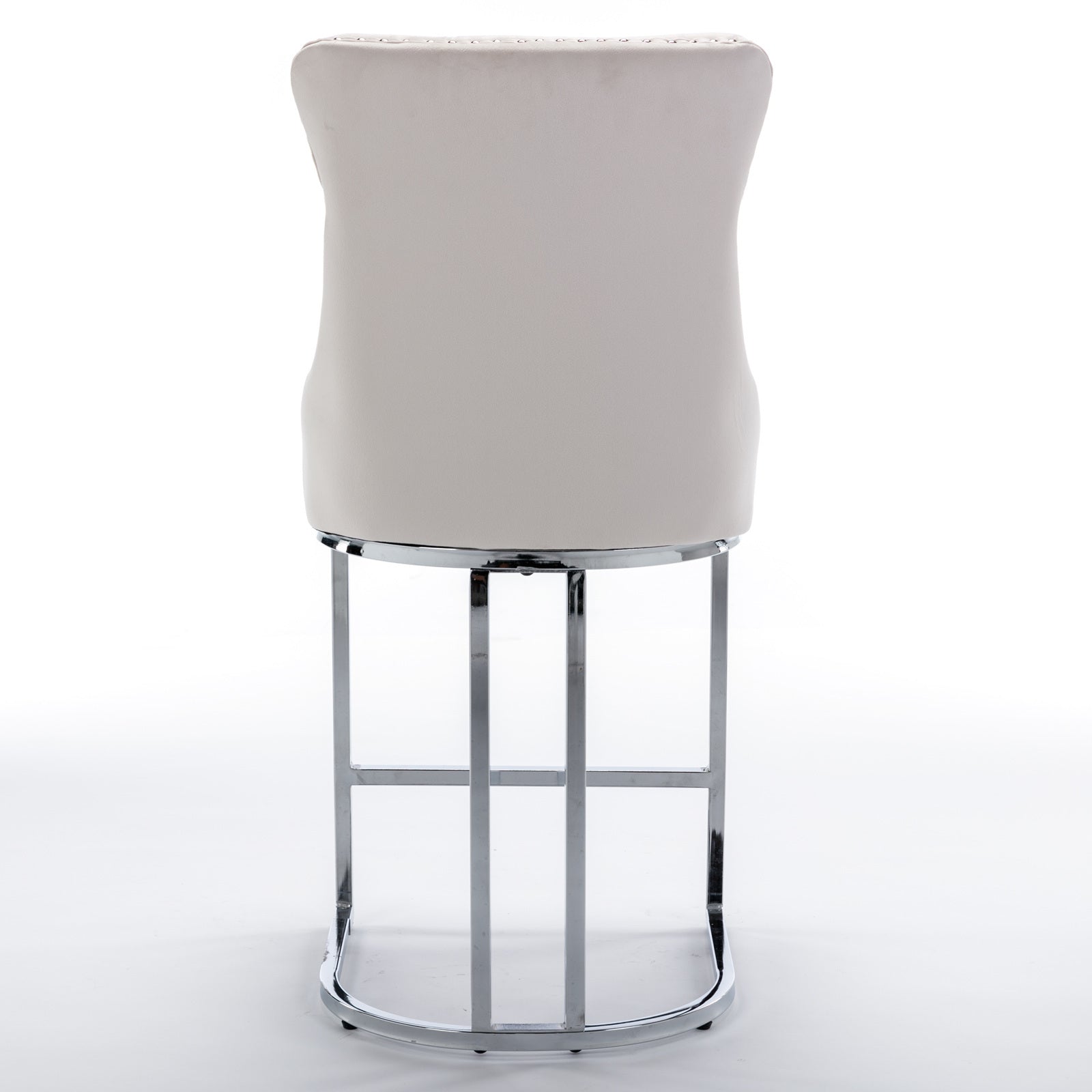 Modern Velvet Barstools 26" Counter Height Bar Stools (Set of 2) - Beige