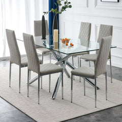 6-piece Set Chairs - Light Grey chairs