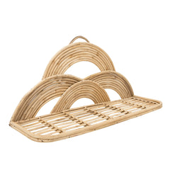 Rattan Wall Decor Tray with Semicircular Accents - Natural