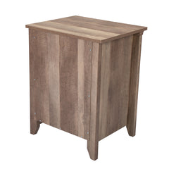 Farmhouse Nightstand, Bedside Table with Drawer and Shelf - Light Brown