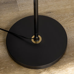 Adjustable Floor Lamps for Living Room, Standing Lamp for Bedroom with Balance Arm, Adjustable Head and Height, Tall Black and Gold Lamp (Bulb not Included)