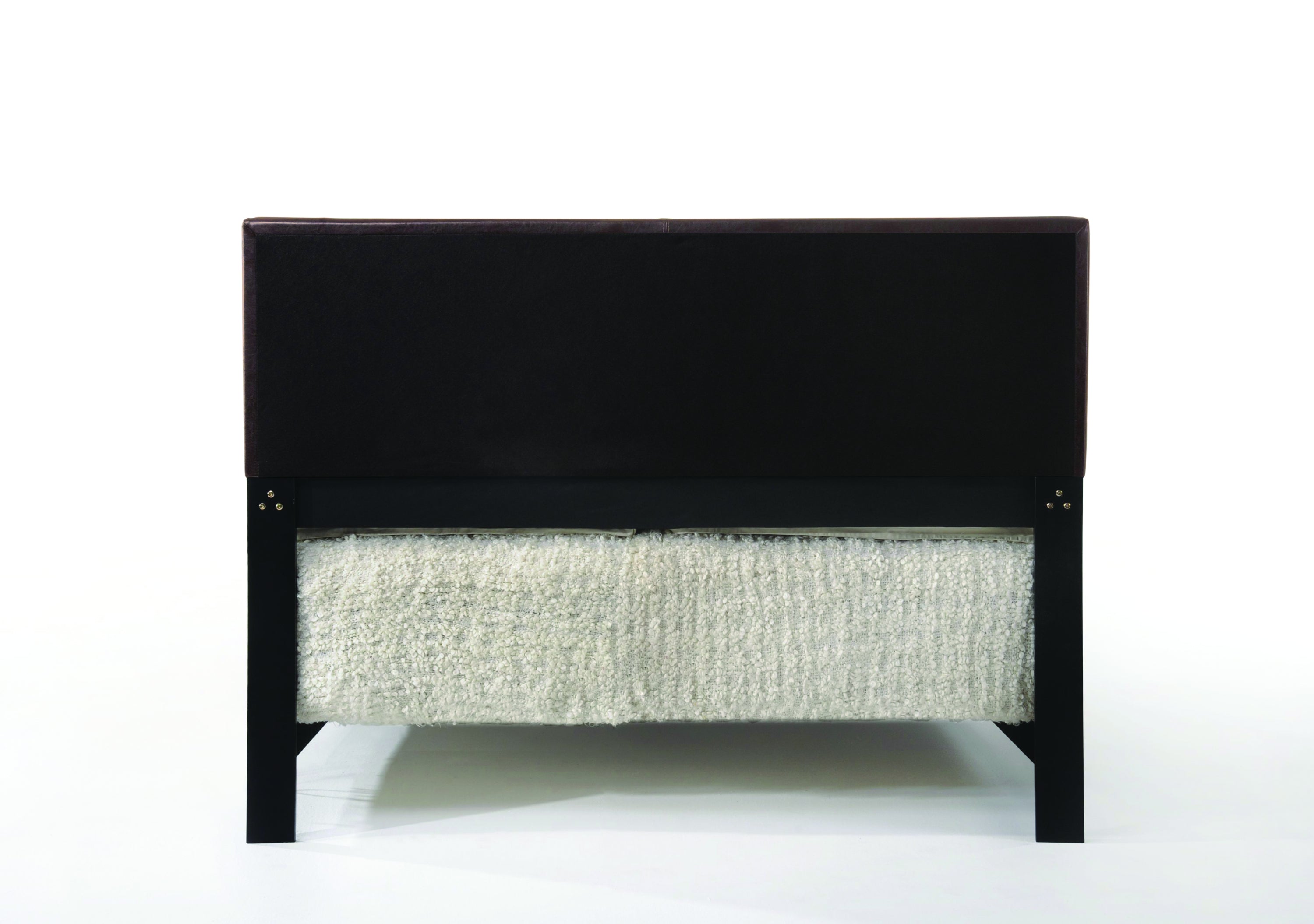 Modern Eastern King Bed - Brown PU