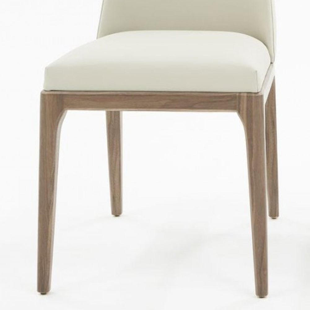 Modern Grey & Walnut Dining Chair (Set of 2)