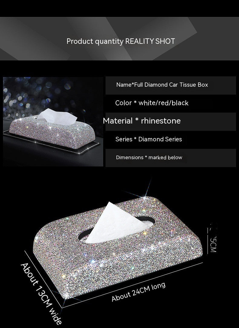 Tissue Box For Car Diamond Car Napkin Paper Box