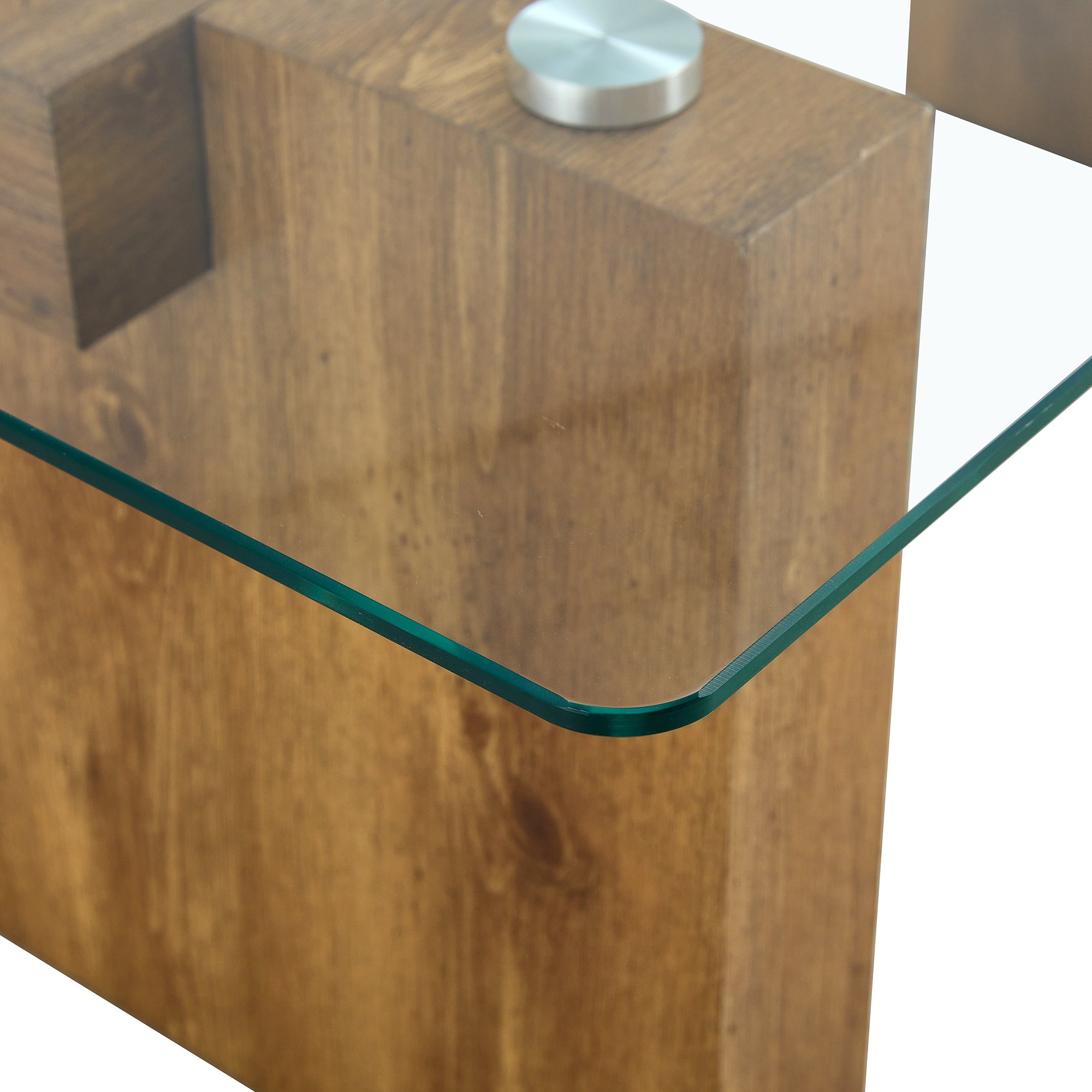 Modern Minimalist Transparent Tempered Glass Coffee Table and Dining Table