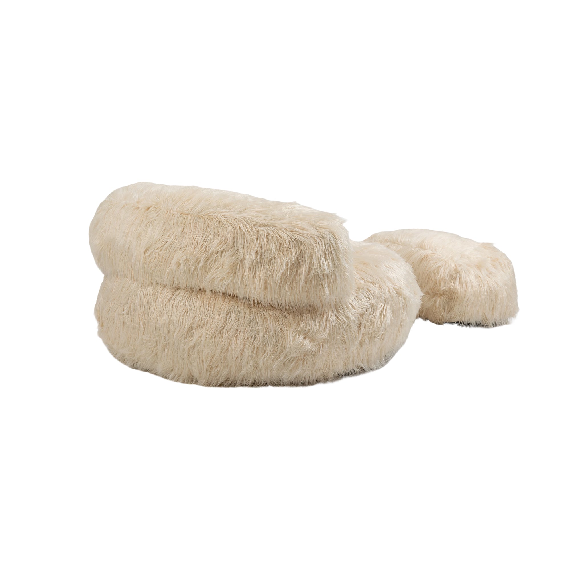 Bean Bag Chair Faux fur Lazy Sofa - Beige