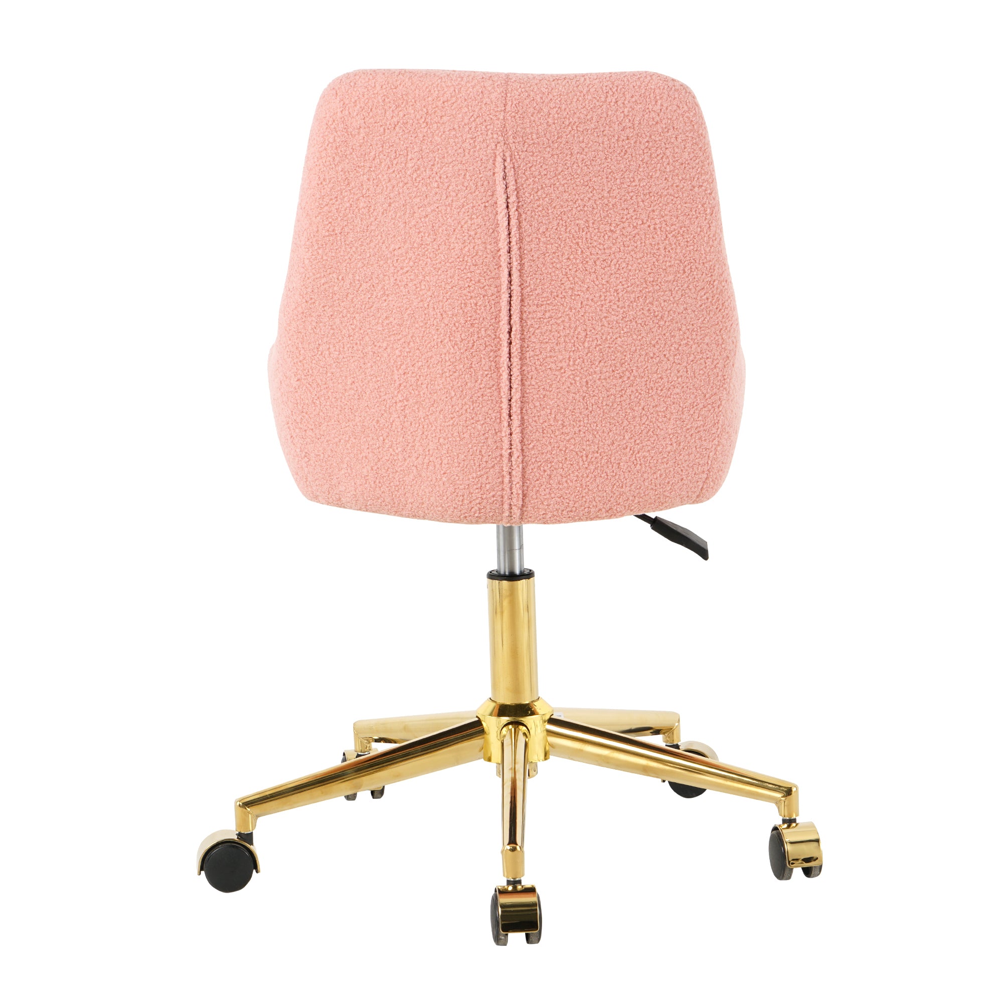 Modern Teddy Fleece Fabric with Gold Legs - Pink